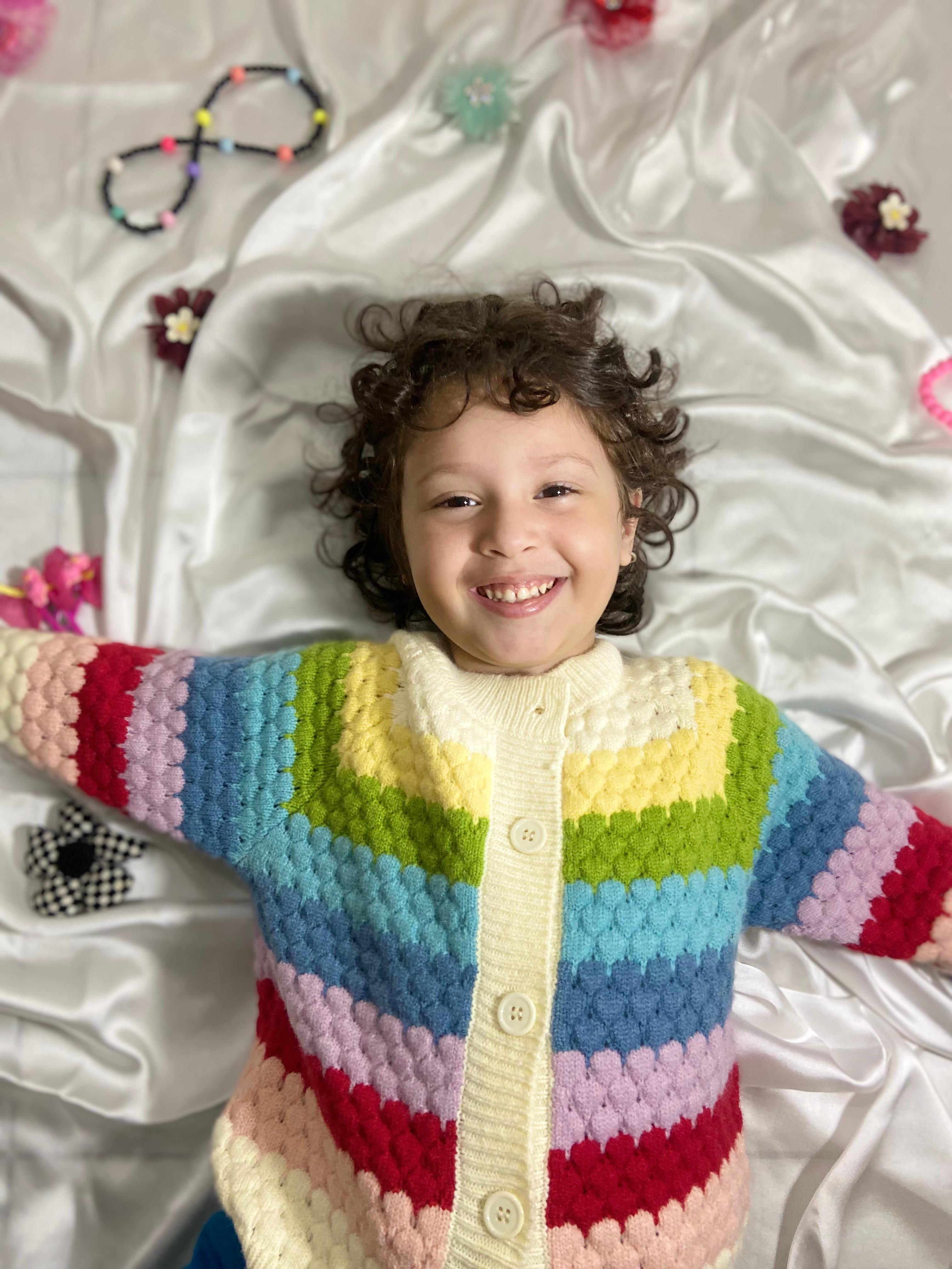 Soft Winter Knit Sweater – Pink White