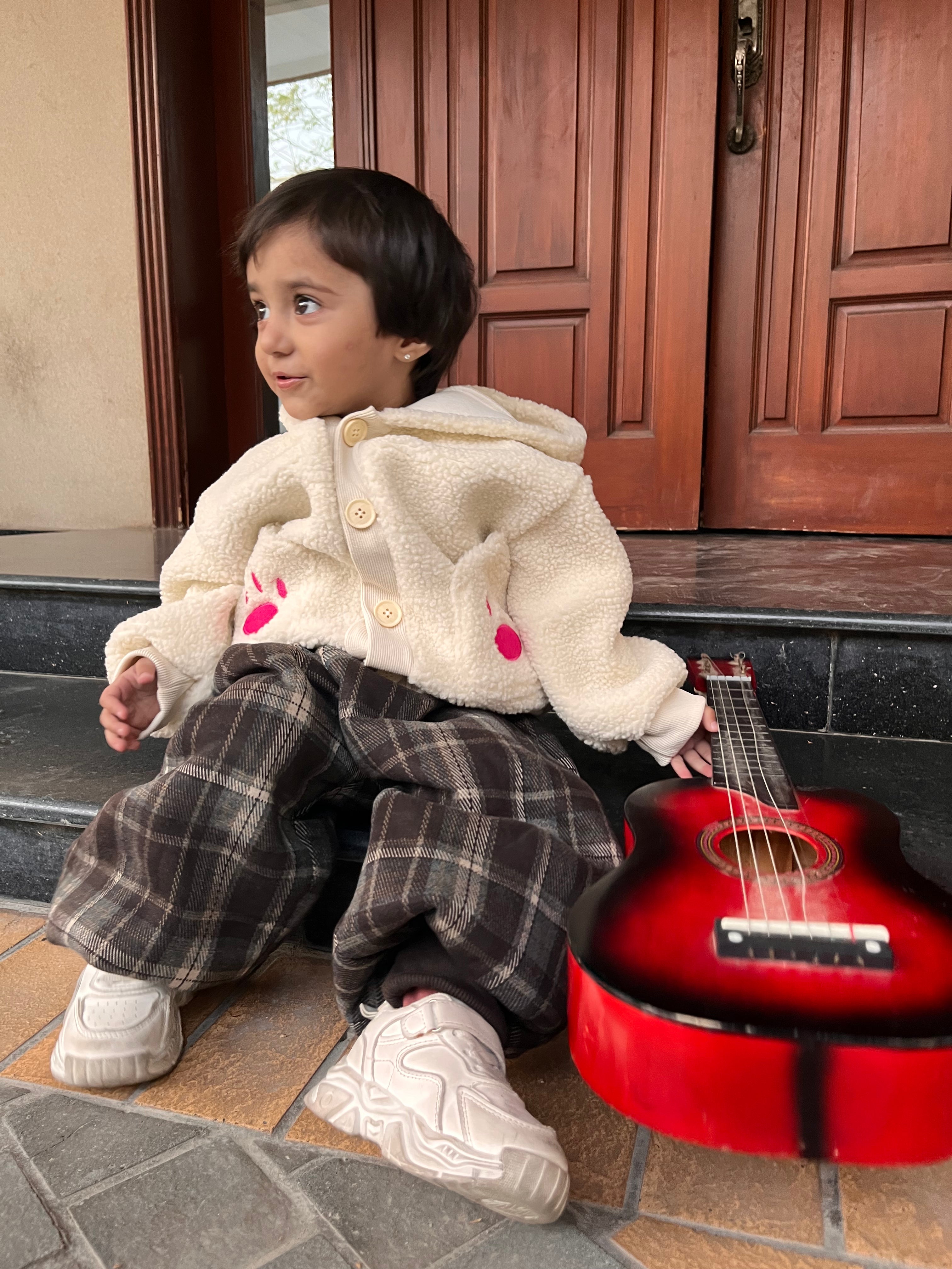 2‑Piece Girls Hoodie Set – White