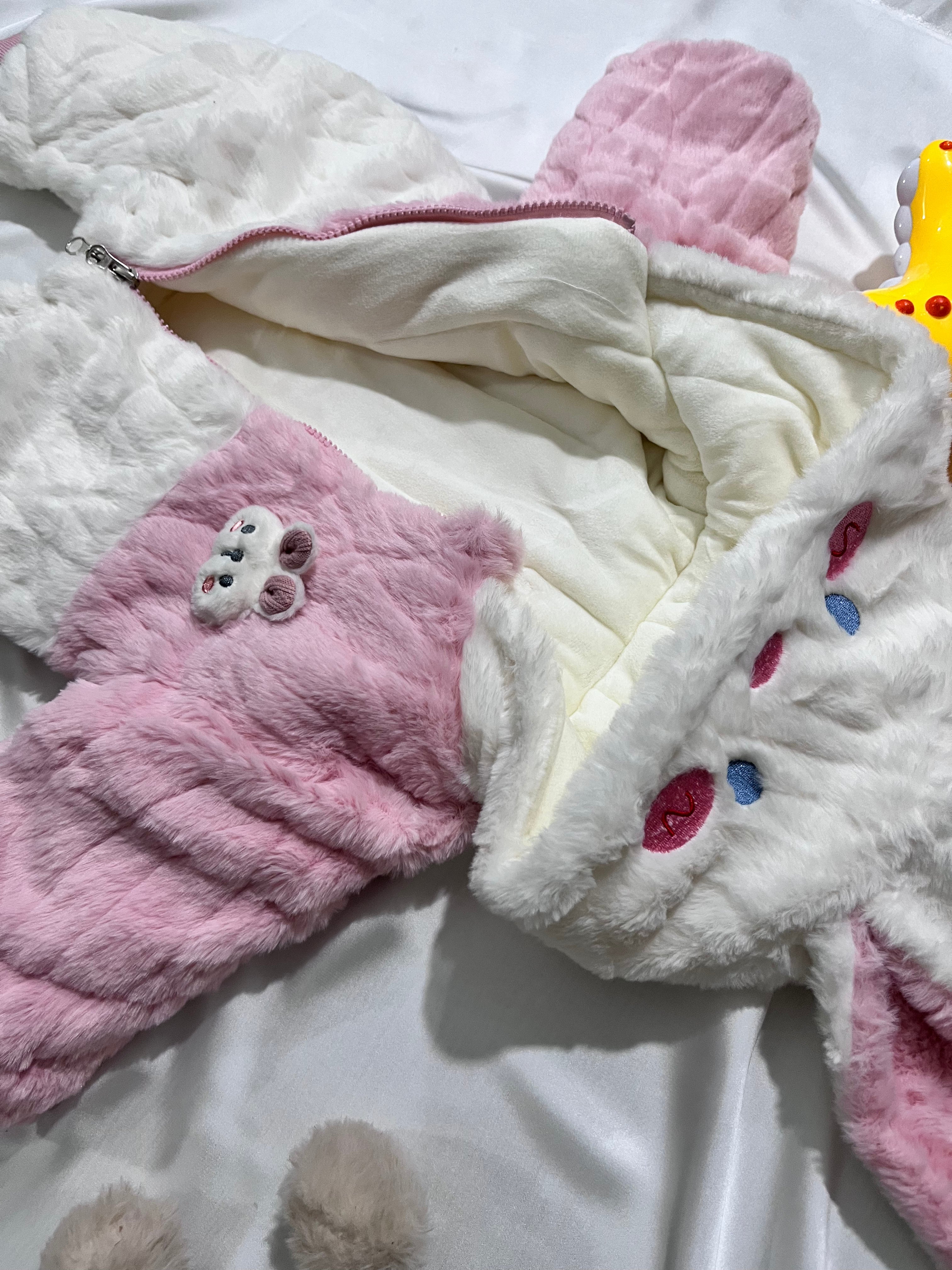 Organic Cotton Romper – Pink White