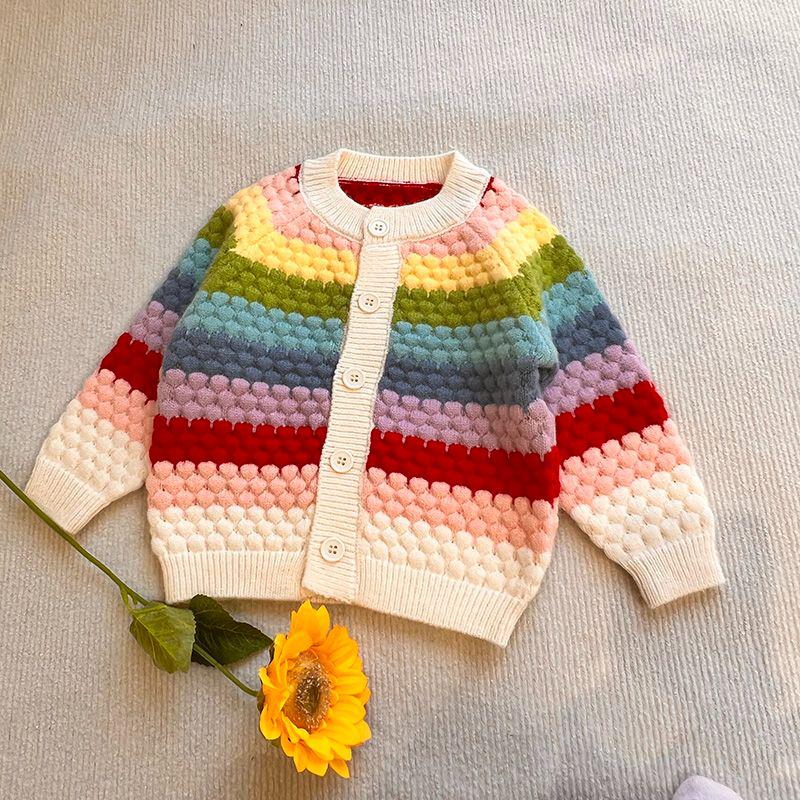 Soft Winter Knit Sweater – Pink White