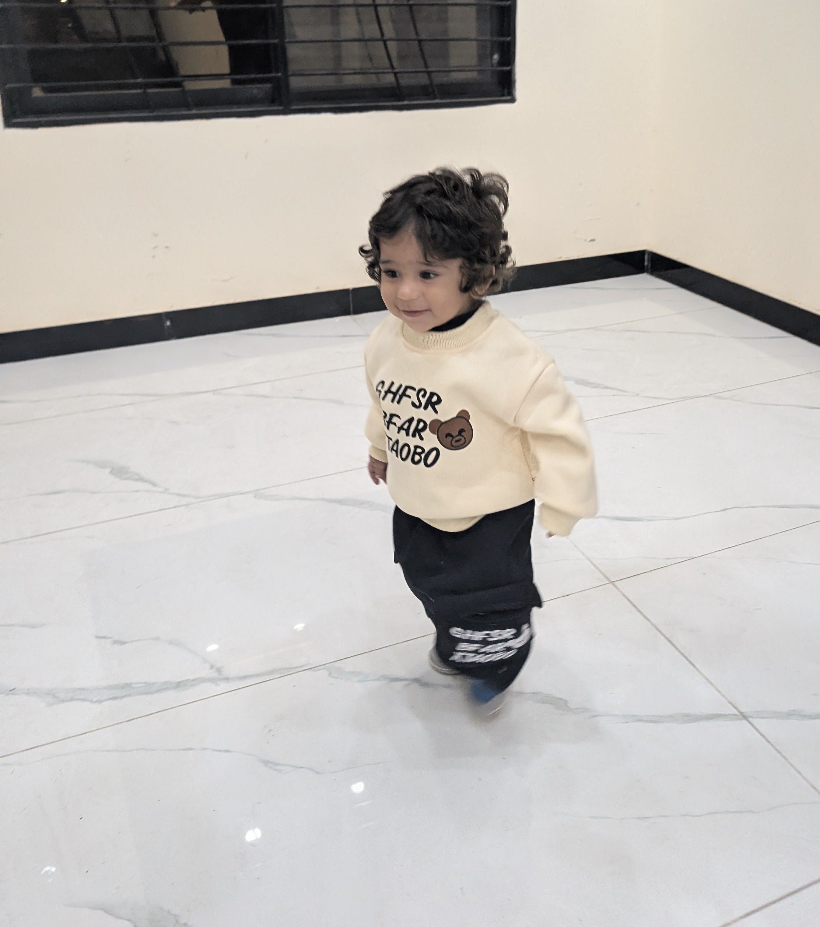 3‑Piece Boys Puffer Set – Orange & Black