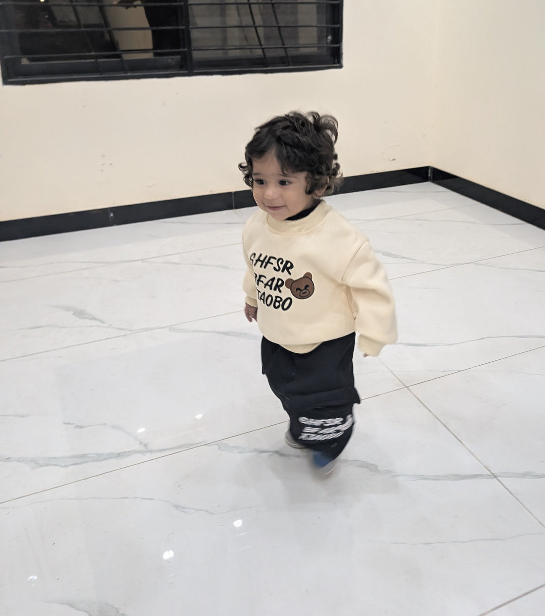 3‑Piece Boys Puffer Set – Orange & Black