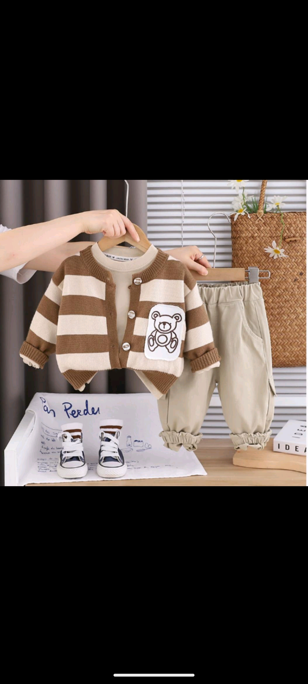 3‑Piece Sweater Set – Brown