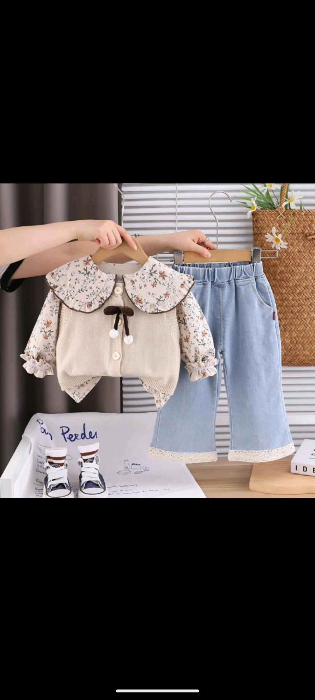 3‑Piece Girls Warm Set – White