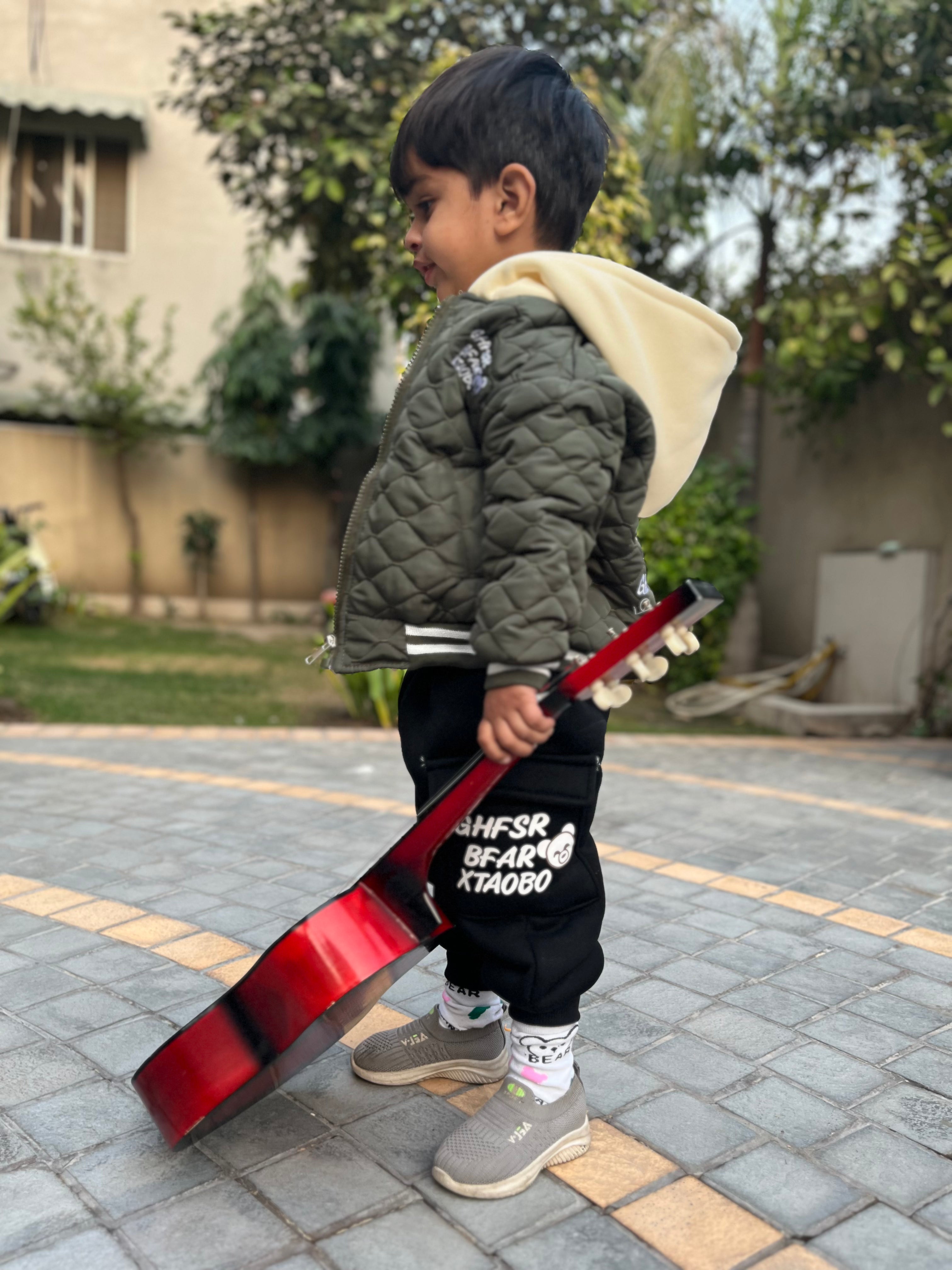 3‑Piece Boys Puffer Set – Green & Black