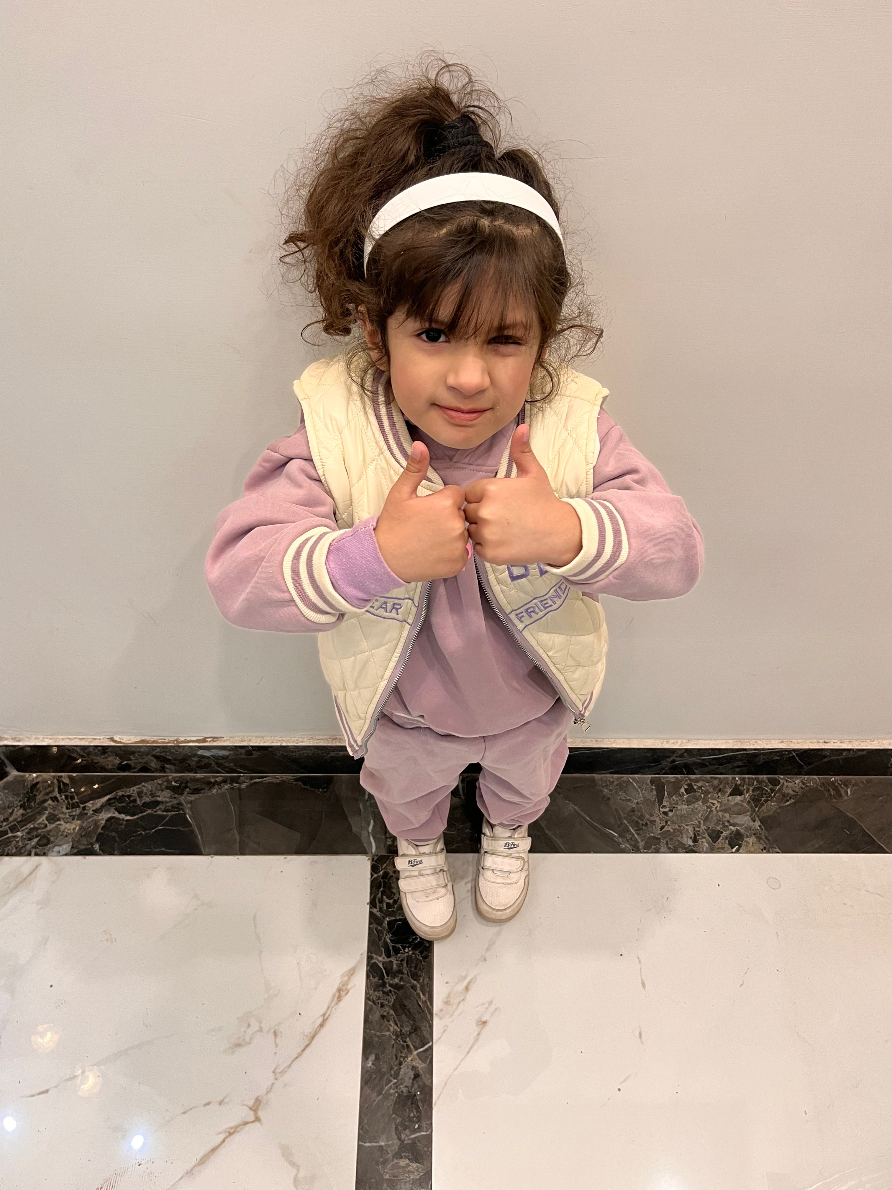 3‑Piece Girls Sleeveless Set – White & Purple with bag