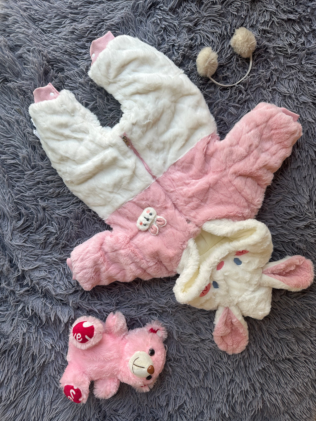 Organic Cotton Romper – Pink White