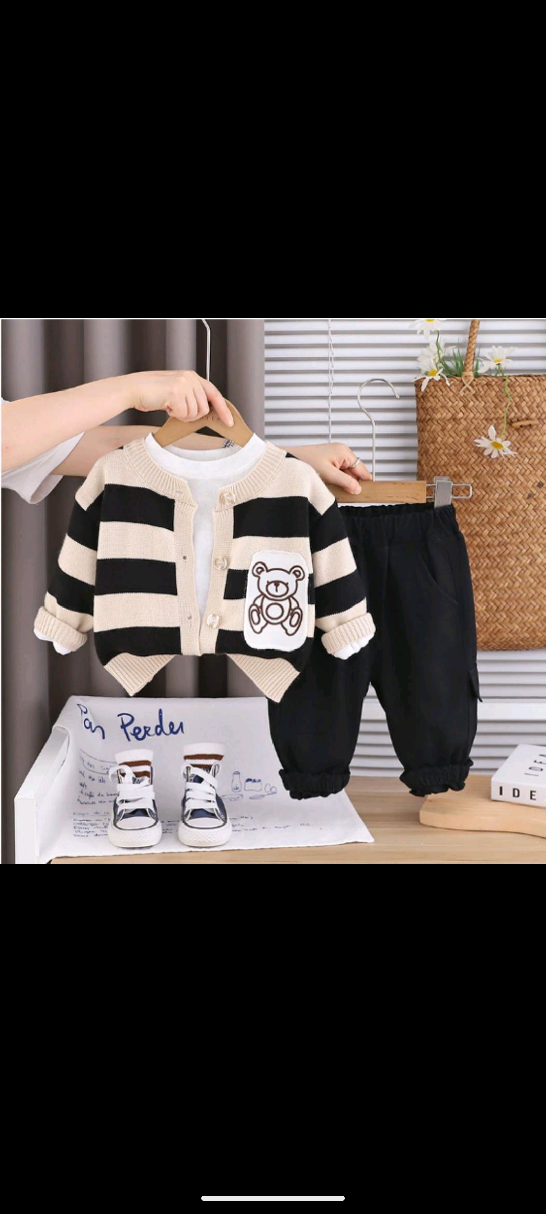 3‑Piece Sweater Set – Black