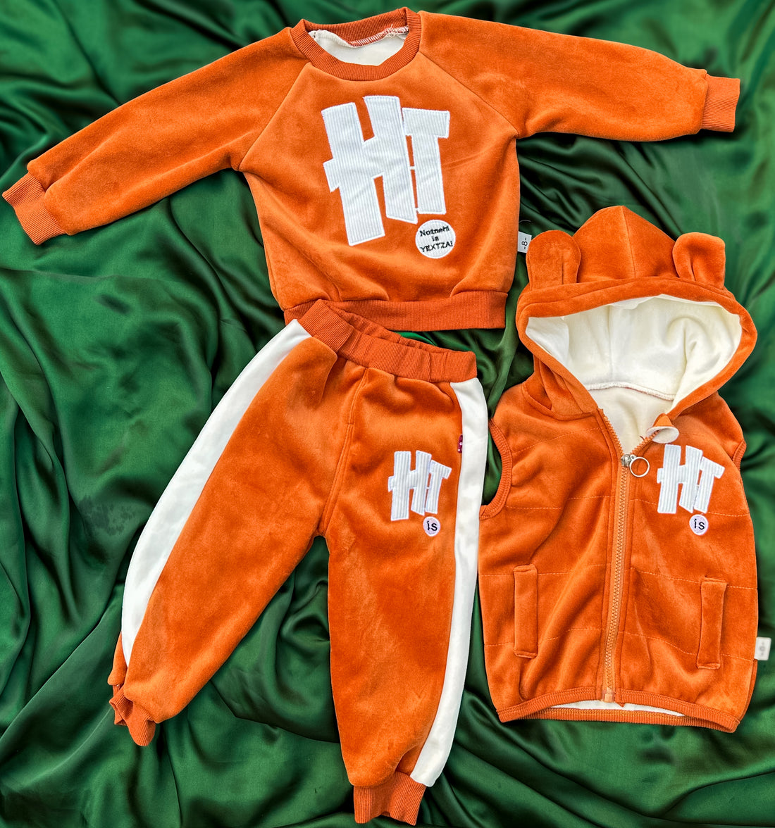 3‑Piece Boys Sleeveless Set – Orange