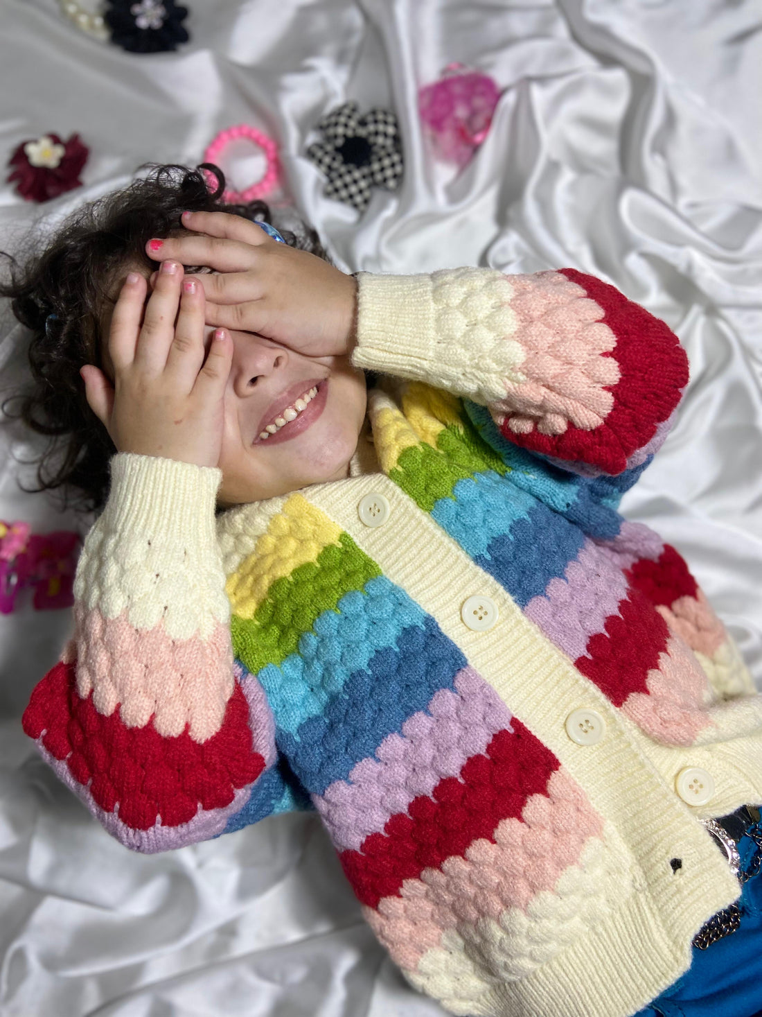 Soft Winter Knit Sweater – Pink White