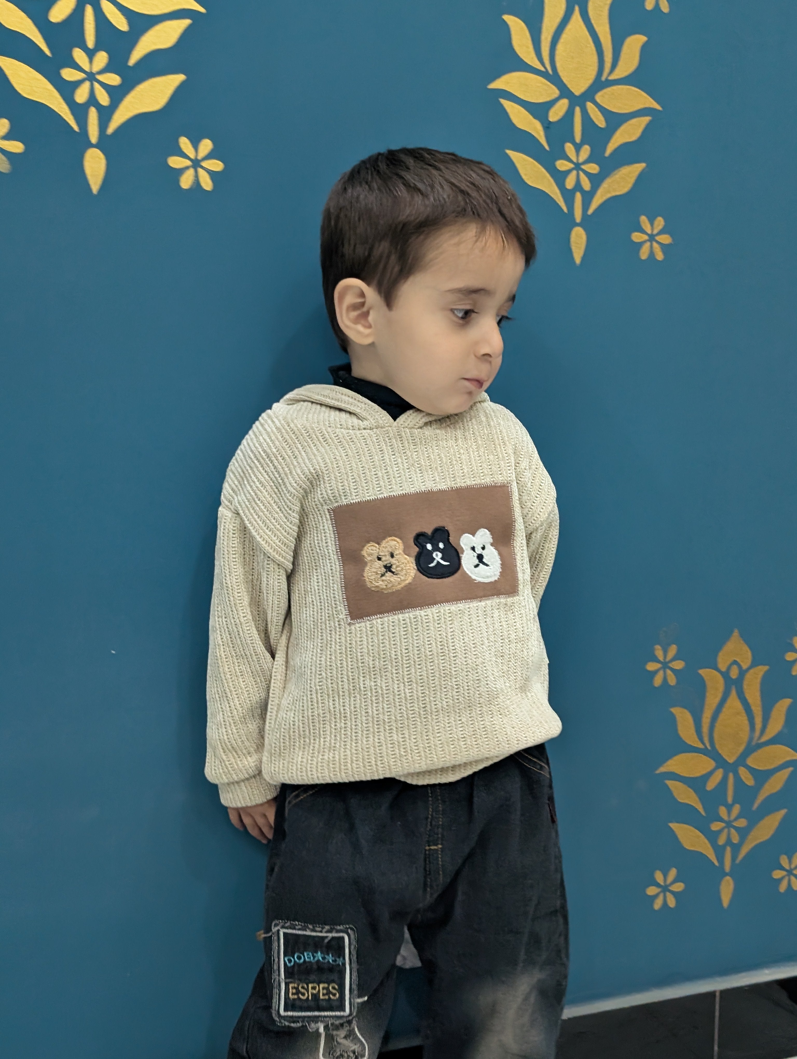 2‑Piece Hoodie Set – Cream & Denim