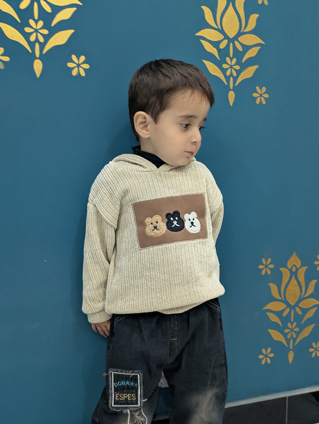 2‑Piece Hoodie Set – Cream & Denim